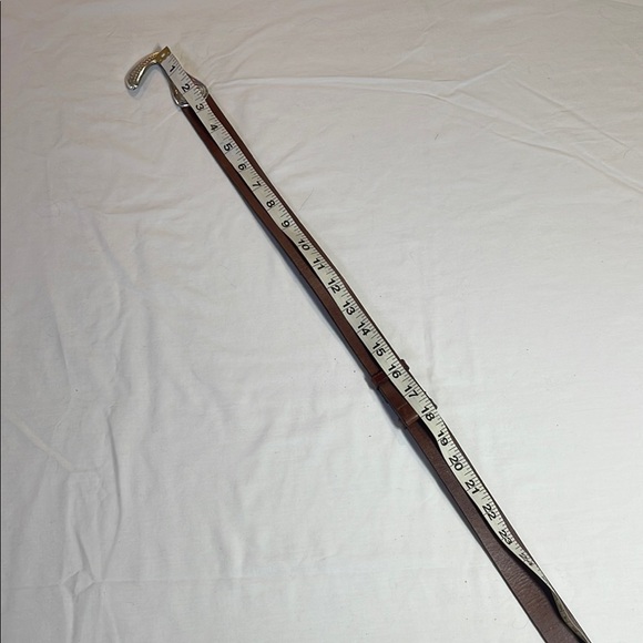 Brown Leather Belt with Silver Snake Buckle - Picture 11 of 11